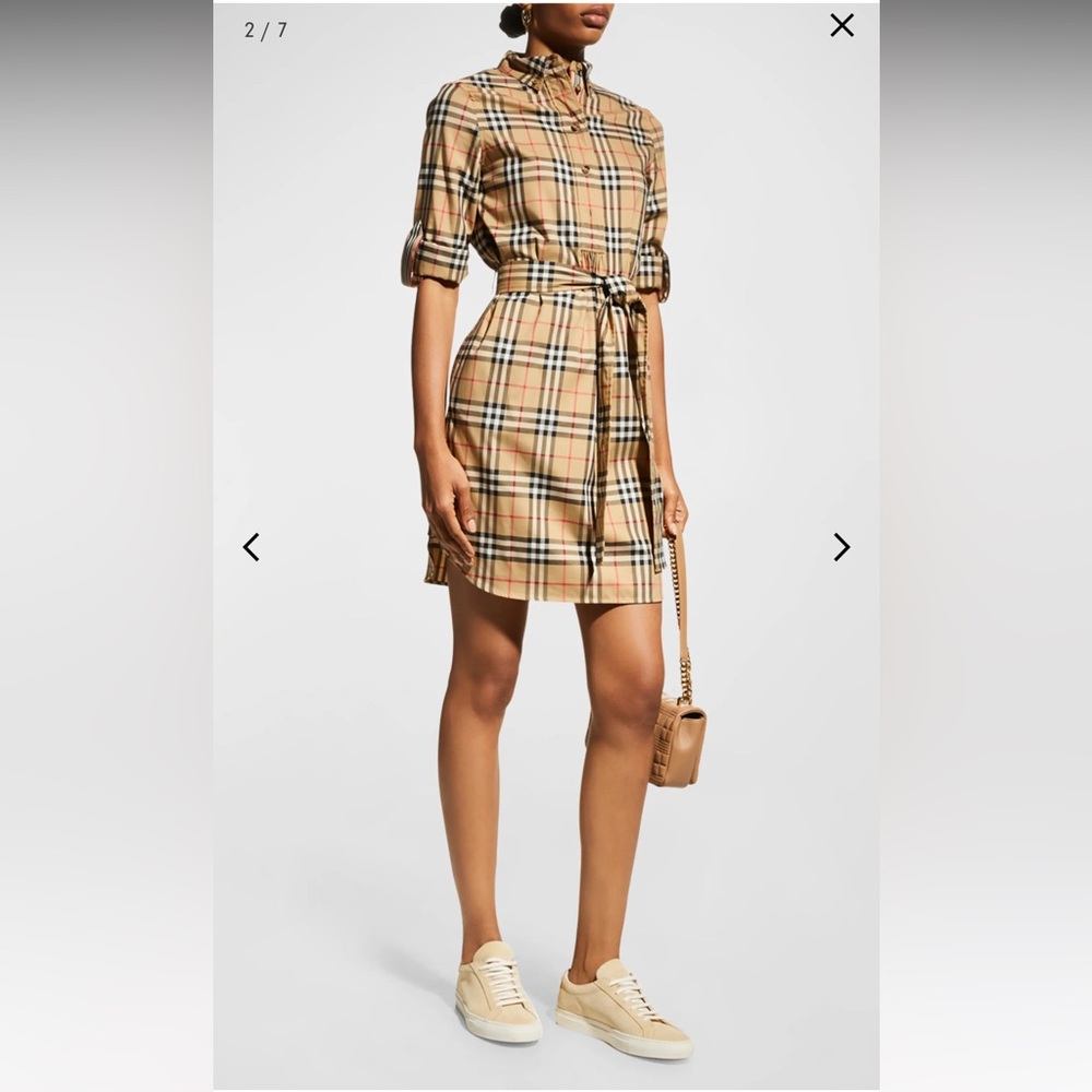 Burberry check cotton shirt dress Sz 6